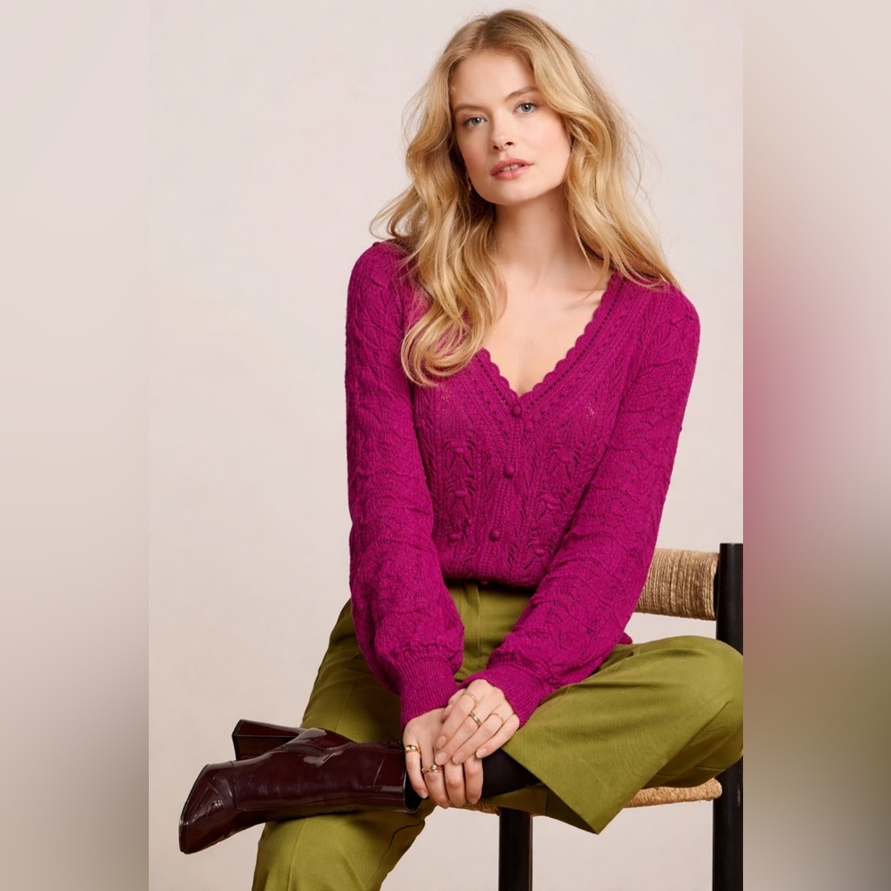 Sézane Saja Cardigan in Magenta | M - Picture 8 of 8